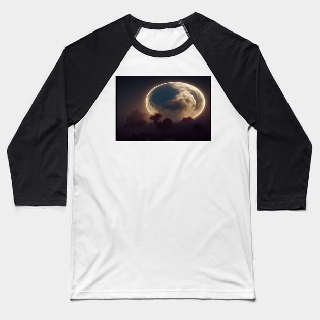 Unwind With The Moon And Relax Into Space Baseball T-Shirt by Unwind-Art-Work